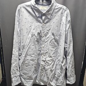 Men's Hawker Rye Light Blue Dress Shirt Canoe Pattern